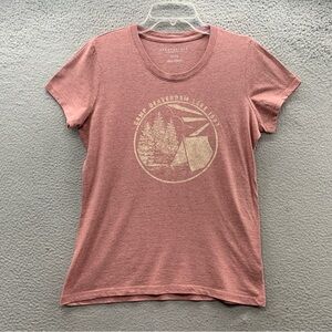 Vintage Aeropostale Ringer Tee TOP Women's XL Pink 90s Y2K Camp Beaverdam Lake